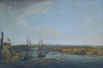 Landscapes Painting - View of the Siege of Havana I by Dominic Serres Naval Battles